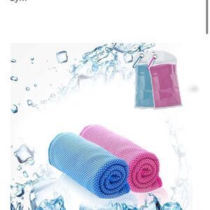 Cooling Towels Set in Blue and Pink